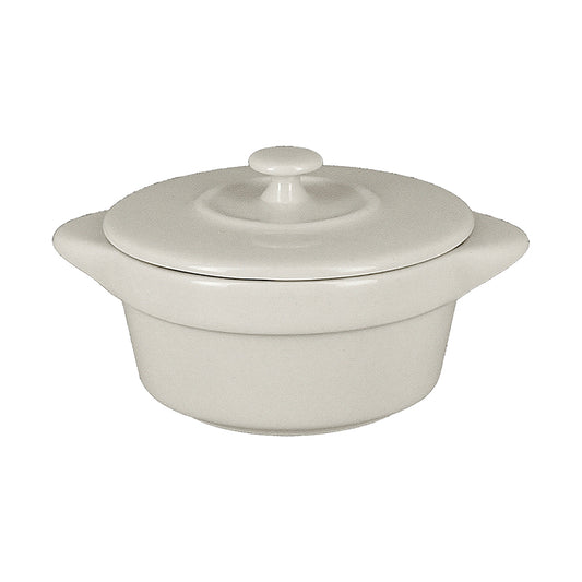 Rak Chef's Fusion Vitrified Porcelain White Mini Cocotte & Lid 8.5x6cm 11.2cl Pack of 12