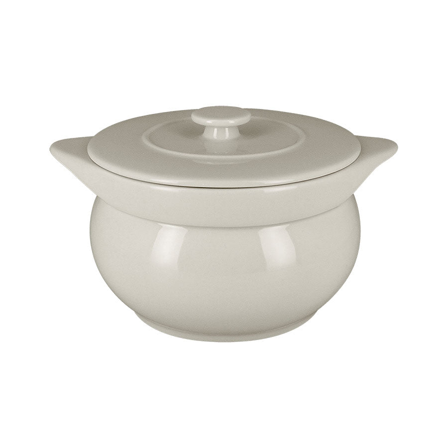 Rak Chef's Fusion Vitrified Porcelain White Round Soup Tureen & Lid 15x14cm 1.15 Litre Pack of 2