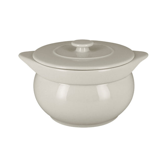 Rak Chef's Fusion Vitrified Porcelain White Round Soup Tureen & Lid 15x14cm 1.15 Litre Pack of 2