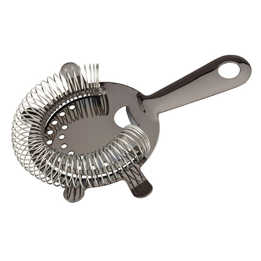 Utopia Gunmetal Stainless Steel Cocktail Strainer - 4 Prong Pack of 6