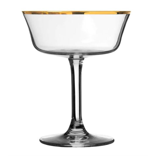 Urban Bar Gold Rim Fizzio Glass Champagne Coupe 26cl Pack of 6